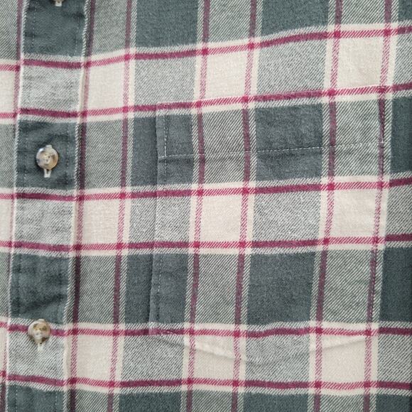 Eddie Bauer flannel tan and green size L - Picture 2 of 6